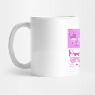 Frenchies with Glasses Pink Mug